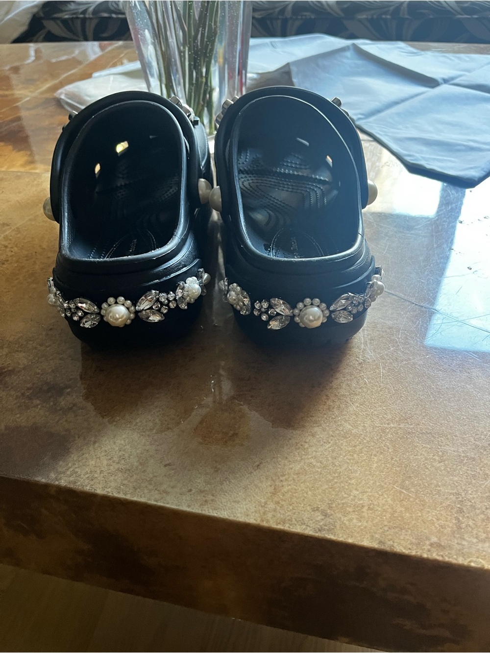 Simone Rocha Black Pearl & Crystal Embellished Clogs - Picture 5 of 6